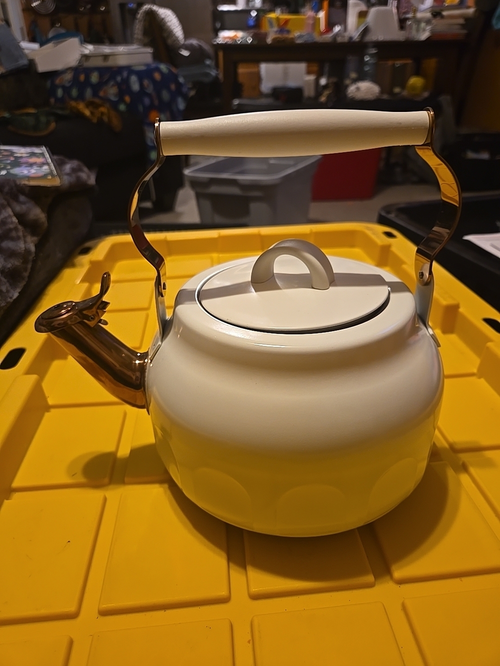 Hearth & Hand Cream and Gold Stovetop Kettle
